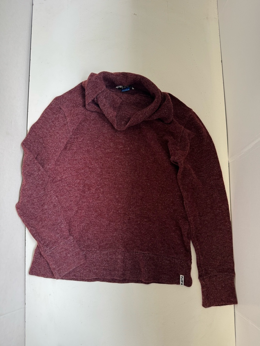 KAVU Women’s Sweetie Sweater in Ruby-Burgundy Cowl Neck Pullover large